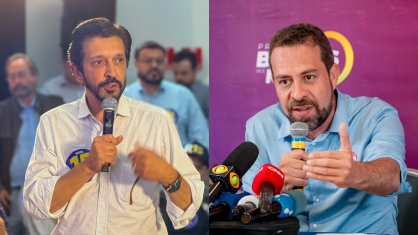 Ricardo Nunes e Guilherme Boulos durante campanha à prefeitura de São Paulo