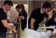 Rodrigo Faro chora após alta de Vera Viel: "Nunca solte a mão de quem você ama"