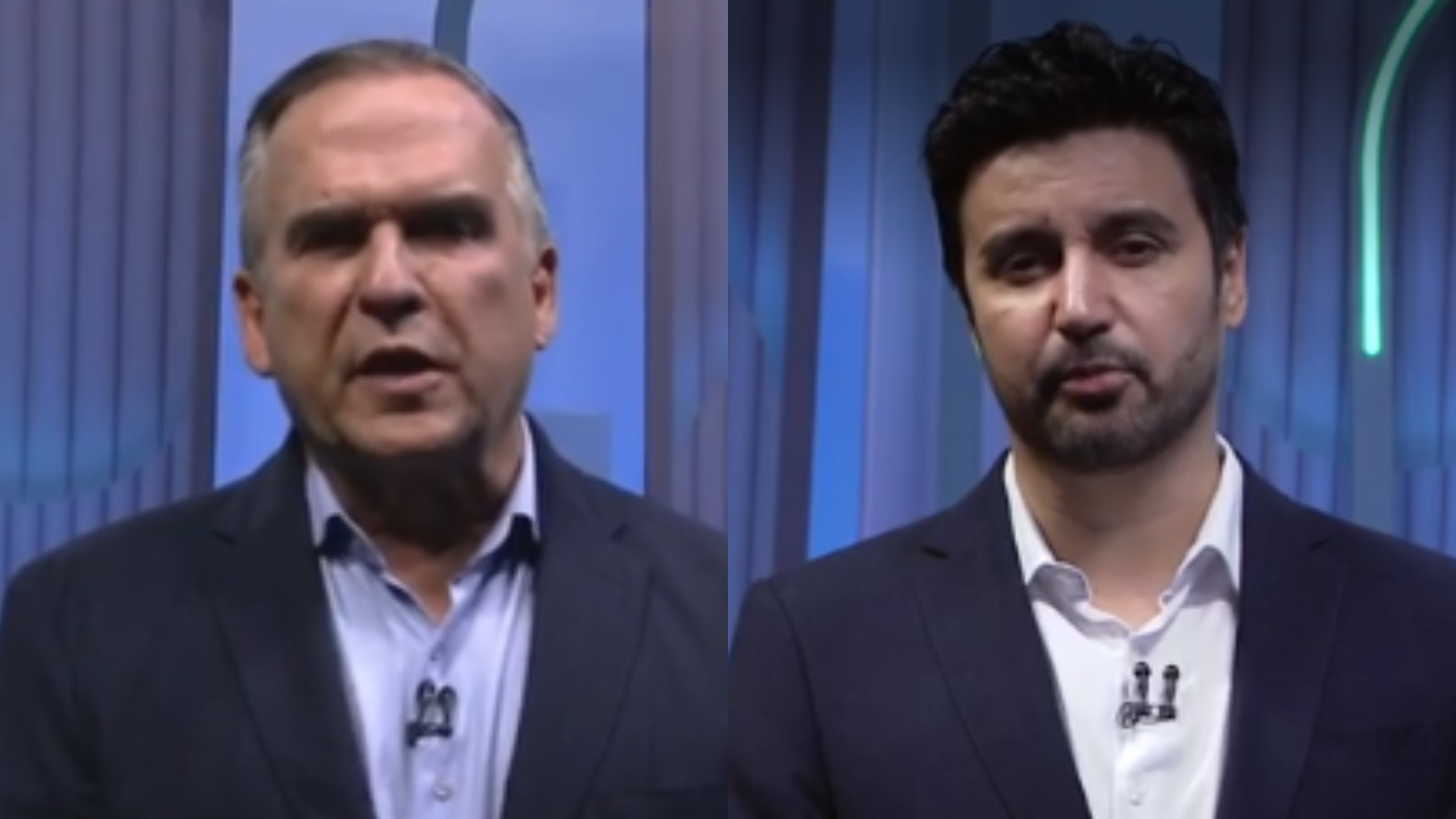 Sandro Mabel (à esquerda) e Fred Rodrigues durante o debate