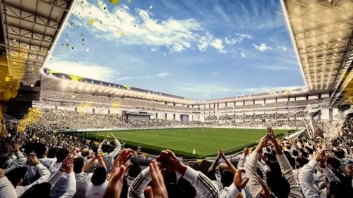 Imagem da nova arena do Santos