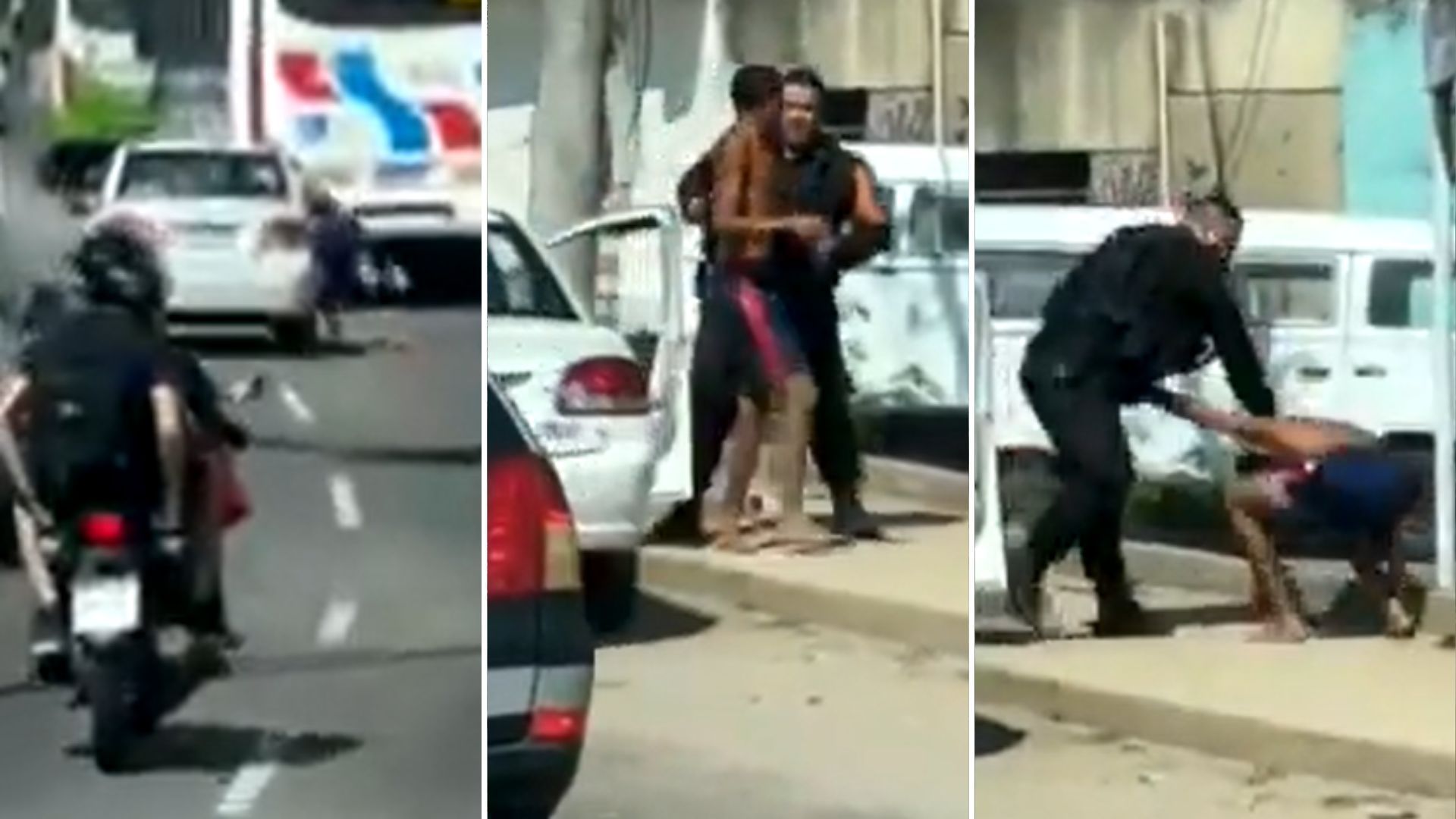 Imagem de destaque do post: Vídeo: Após tentar roubar celular, ladrão é "preso" por motorista e levado a viatura da PM