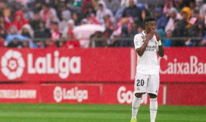 Vini Jr. em partida de LaLiga