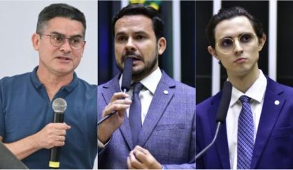Os candidatos David Almeida (Avante); Capitão Alberto Neto (PL) e Amom Mandel (Cidadania)