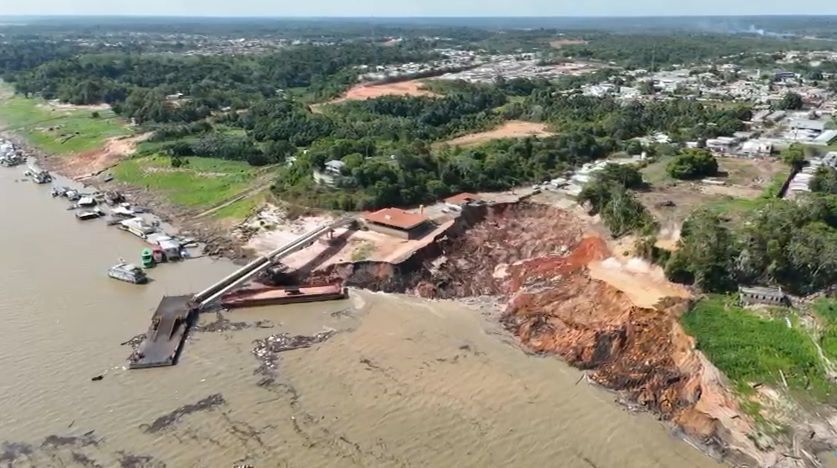 Deslizamento atinge região do Rio Solimões