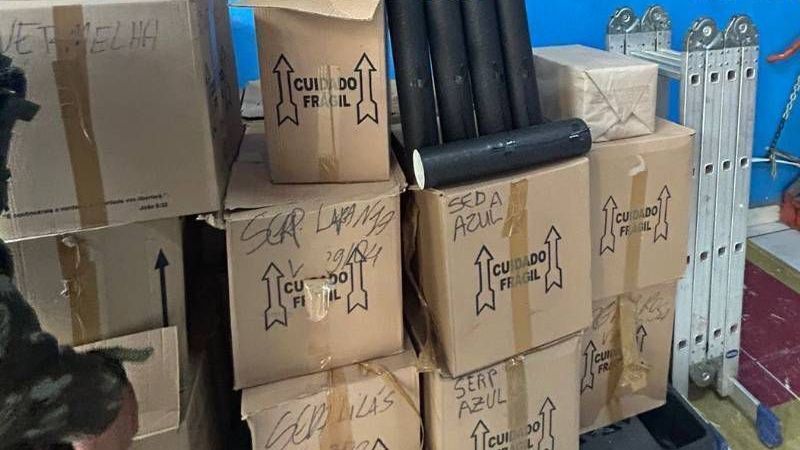 Fogos de artifício apreendidos pela polícia em MG