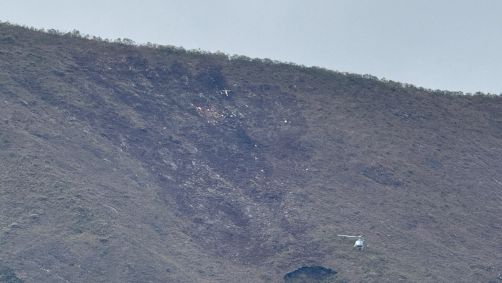 Região onde duas aeronaves caíram em Ouro Preto (MG)