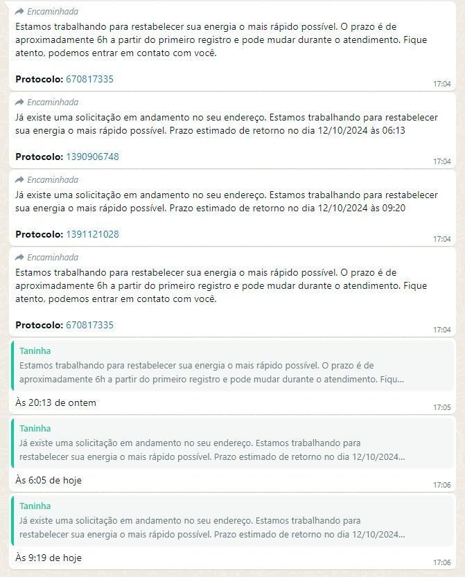 Morador do Planalto Paulista, bairro da capita, recebeu diversas previsões e segue sem luz • Reprodução