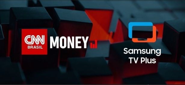 Logos do CNN Brasil Money e da Samsung TV Plus