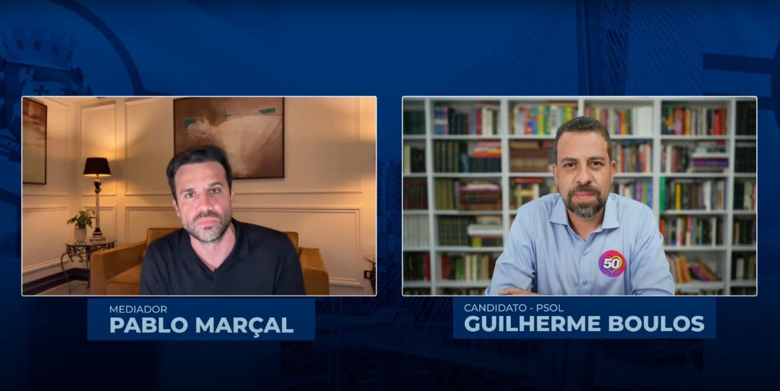 Candidato à Prefeitura de São Paulo, Guilherme Boulos (PSOL), participa de live de ex-candidato na corrida eleitoral, Pablo Marçal (PRTB)