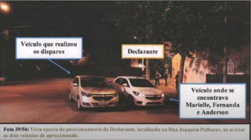 Caso Marielle: Posicionamento dos carros da vereadora e dos atiradores no dia do crime