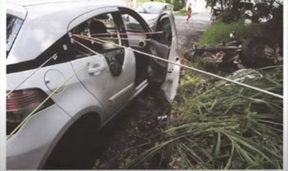 Caso Marielle: Indicação das trajetórias dos disparos que atingiram Marielle Franco e Anderson Gomes