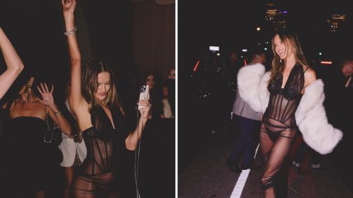 Alessandra Ambrósio mostra after party do desfile da Victoria's Secret