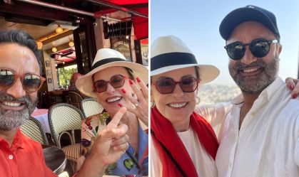 Ana Maria Braga celebra aniversário do namorado Fábio Arruda