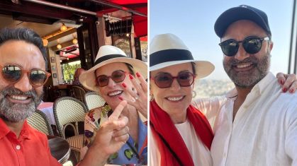 Ana Maria Braga celebra aniversário do namorado Fábio Arruda