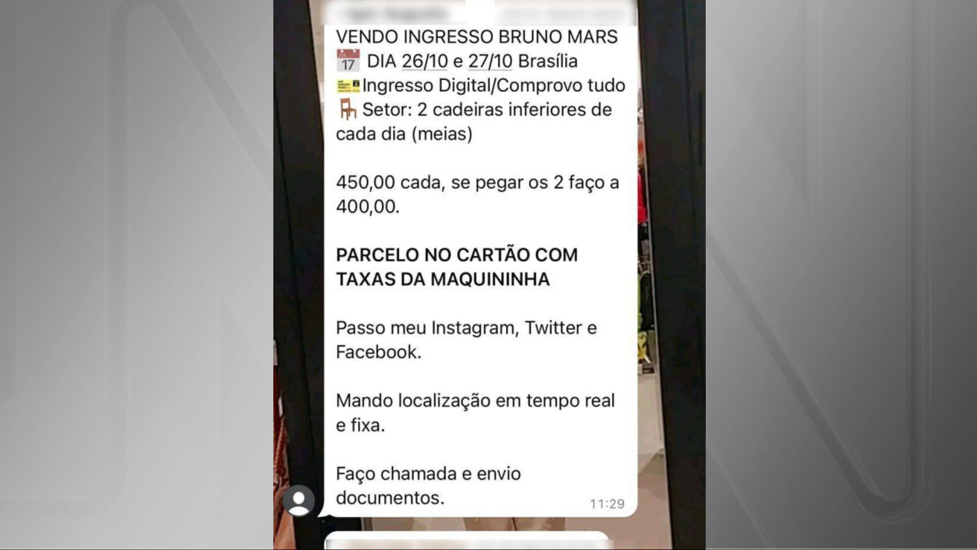Golpe show bruno mars