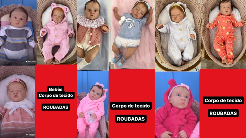 Bonecas reborn são conhecidas por reproduzirem a aparência real de uma criança • Arquivo Pessoal