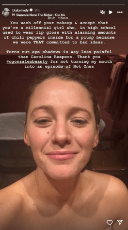 Blake Lively no stories em seu perfil no Instagram • Instagram/Blake Lively