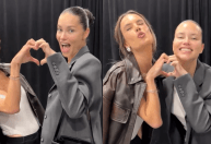 Alessandra Ambrosio e Adriana Lima se reencontram em evento da Victoria's Secret