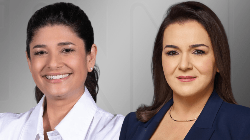 Rose Modesto (à esquerda) e Adriane Lopes, candidatas a prefeita de Campo Grande • Arte/CNN