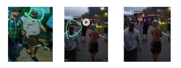 Imagens viralizadas nas redes sociais ajudaram os investigadores a reconhecer torcedores que participaram da emboscada • Reprodução/MP