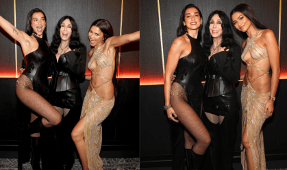 Cher posa ao lado de Zendaya e Dua Lipa em Rock & Roll Hall of Fame