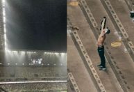 Torcedores do Atlético-MG vão à loucura e celebram chuva na Arena MRV; veja
