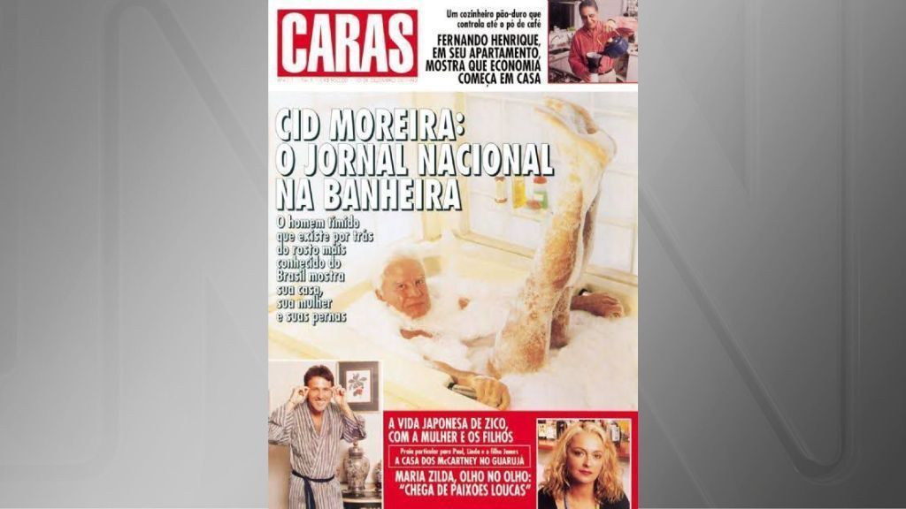 Cid Moreira contou em entrevista como a foto marcante da capa da revista surgiu • Reprodução/Caras