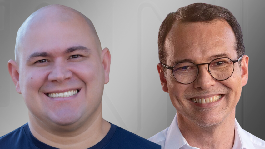 Abilio Brunini (à esquerda) e Lúdio Cabral, candidatos a prefeito de Cuiabá • Arte/CNN