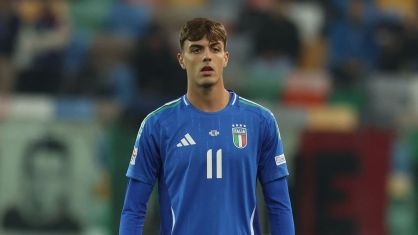 Daniel Maldini em ação pela Itália na Nations League