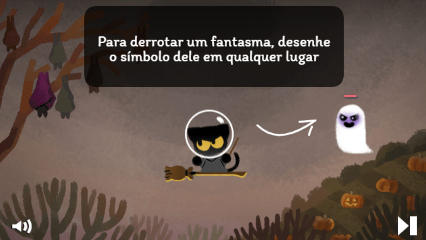 Doogle do Google celebrou o Halloween com um joguinho de matar fantasmas e morcegos