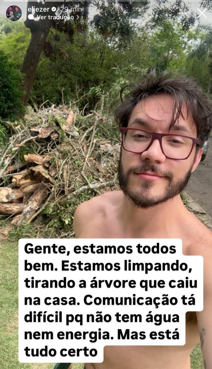 Eliezer acalma seguidores após mostrar estrago em sua casa • Instagram/Eliezer
