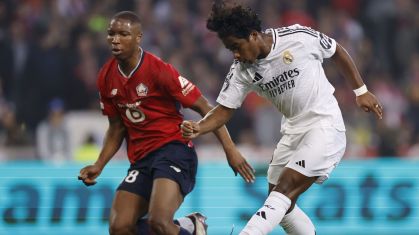 Endrick em ação no duelo entre Real Madrid e Lille