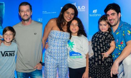 Famosos levam os filhos para pré-estreia de filme no Rio; conheça
