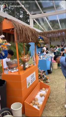 Carrinhos de comida da festa de Sophia, filha de Maíra Cardi e Arthur Aguiar • Instagram/Maíra Cardi