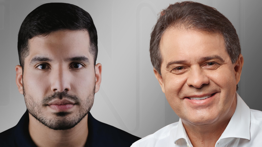 André Fernandes (à esquerda) e Evandro Leitão, candidatos a prefeito de Fortaleza • Arte/CNN