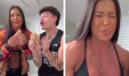 Gracyanne Barbosa come fast food pela primeira vez e reage ao sabor