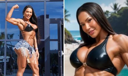Gracyanne brinca com foto de shape feito em IA