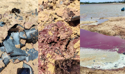 "Material desconhecido" é encontrado em praia do Espirito Santo; veja imagens