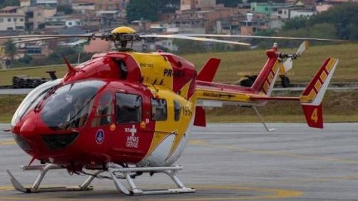 Aeronave dos bombeiros acidentada em MG