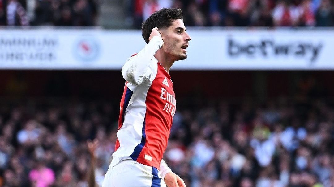 Kai Havertz fez o primeiro gol da vitória do Arsenal contra o Southampton