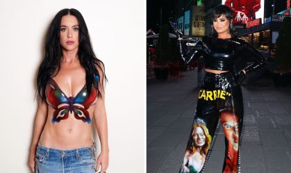 Katy Perry e Demi Lovato com looks da marca brasileira