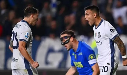 Lautaro comemora gol na vitória da Inter sobre o Empoli