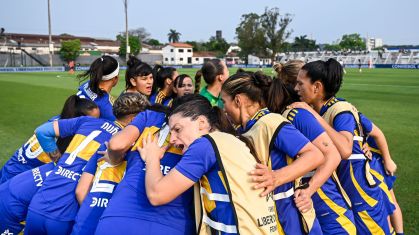 Jogadores do Boca Juniors em partida da Libertadores Feminina