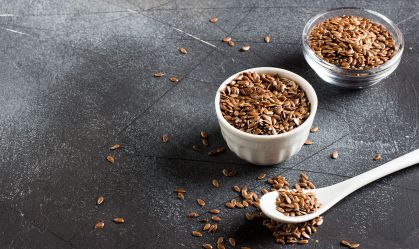 Flax seeds linseed superfood healthy organic food concept