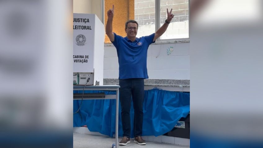 Candidato à Prefeitura de Aracaju, Luiz Roberto (PDT), vota neste domingo (27). • Reprodução