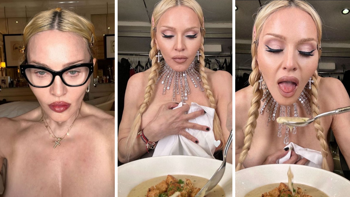 Madonna durante seu jantar desta terça-feira (22) • Instagram/Madonna