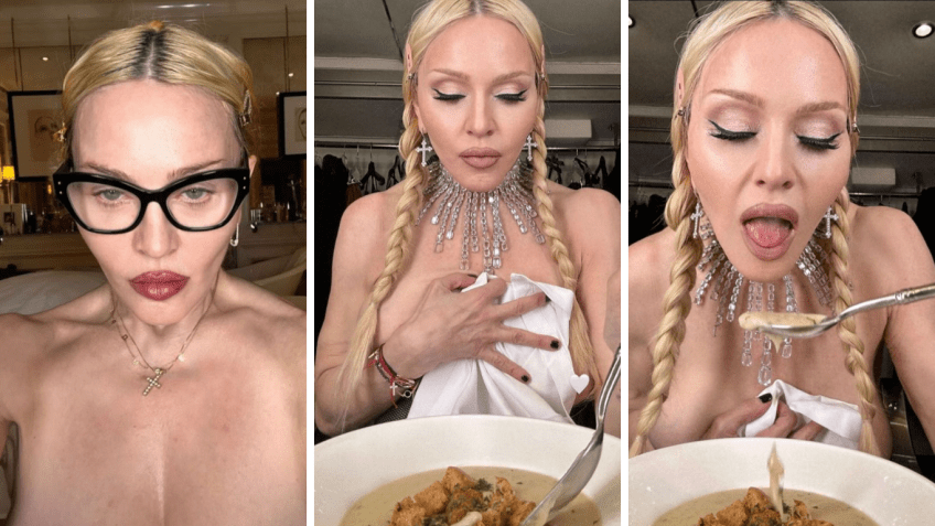 Madonna durante seu jantar desta terça-feira (22) • Instagram/Madonna
