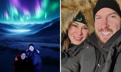 Maíra Cardi mostra aurora boreal em viagem com Thiago Nigro