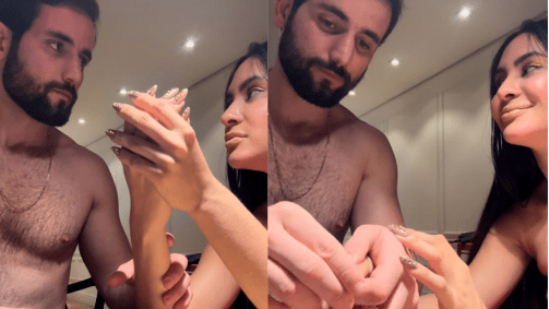 Matteus, do BBB 24, compartilhou uma série de vídeos descolando as unhas postiças de Isabelle Nogueira