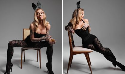 Maya Massafera compartilha novas fotos vestida de coelhinha da Playboy